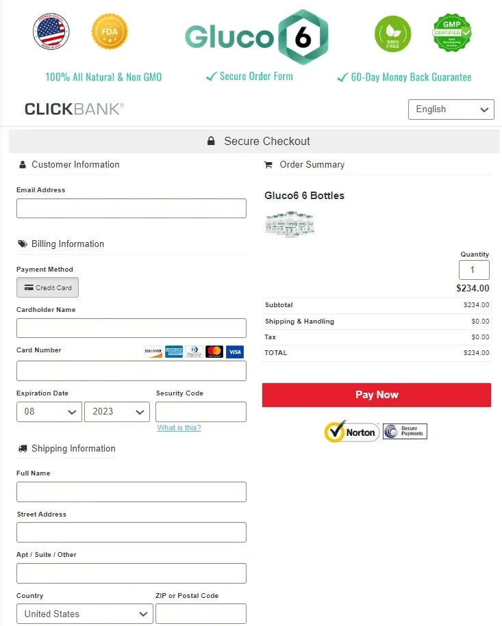 Gluco6 Order Form
